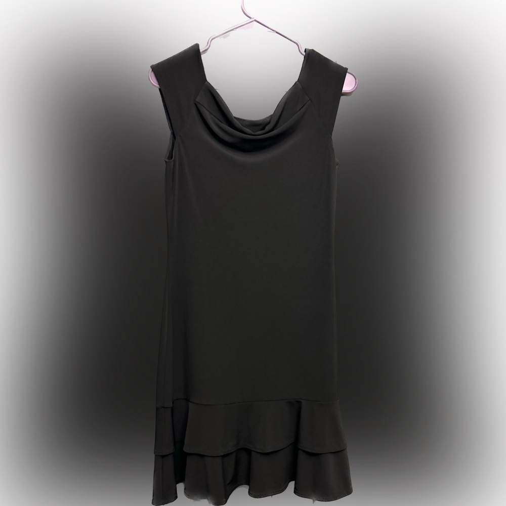 50%OFFW❤️ White House Black Market Ruffled Layered Party Event Black Dress S EUC - Picture 2 of 8